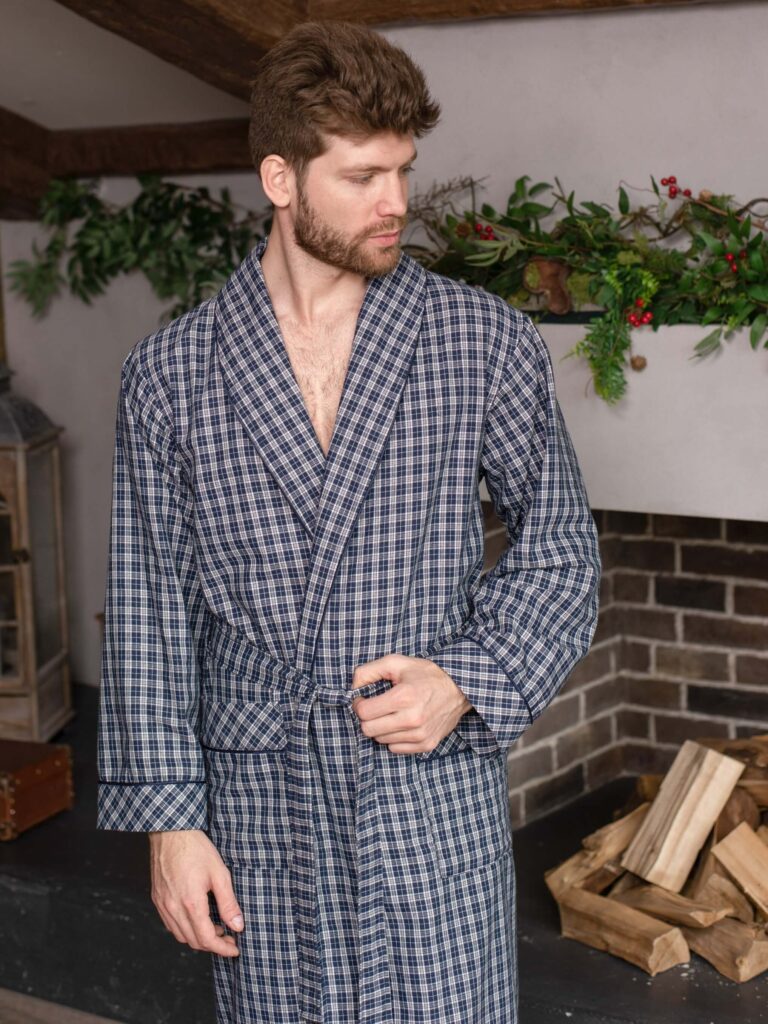 (БЕЗ ВЫШИВКИ) Мужской облегченный халат Arman (Серый)